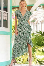 Load image into Gallery viewer, Best Floral Ruffles Cap Sleeve Maxi X-line Dress