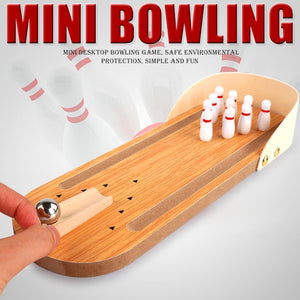 Indoor Wooden Mini Bowling Game Set