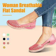 Load image into Gallery viewer, Woman Round-toe Hollow-out Breathable Flat Sandal