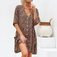 Load image into Gallery viewer, V-Neck Leopard Printed Dress