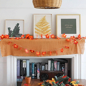 Thanksgiving Décor Fall Maple Leaf String Lights