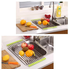 Load image into Gallery viewer, Stainless Steel Roll Up Dish Drying Rack, Foldable