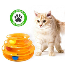 Load image into Gallery viewer, Three Layer Colorful Cat Track Tower Toy
