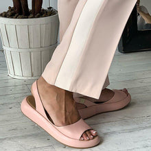 Load image into Gallery viewer, Peep Toe Flat Chic Sandals